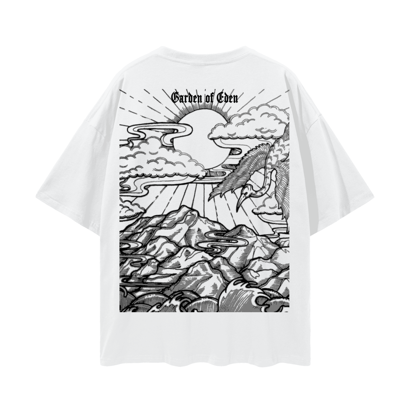 T-SHIRT,GARDEN,UNISEX,STREETWEAR,TEE,WHITE