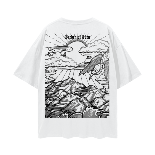 T-SHIRT,GARDEN,UNISEX,STREETWEAR,TEE,WHITE